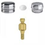 Standard Titanium Ball Attachment Premium Set + 1 Sillicone + Metal Cap + Protective Disc Internal Hex (SP)
