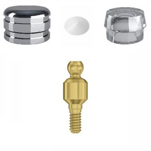 Standard Titanium Ball Attachment Premium Set + 1 Sillicone + Metal Cap + Protective Disc Internal Hex (SP)