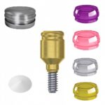 Straight Titanium Locator Attachment Premium Set + 4 Sillicone + Metal Cap + Protective Disc Internal Hex (SP)