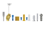 Angular Premium Multi-Unit Abutment 18° Full Set (11 part's) - Internal Hex (SP)