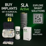 X100pcs AMG Dental Implant ®SLActive + X100pcs Aesthetic Concave Healing Abutment + ®ProKit Surgical Kit- Internal Hex (SP)