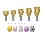 Straight Titanium LocKit Attachment Premium Set + 4 Sillicone + Metal Cap + Protective Disc - Conical Connection (NP)
