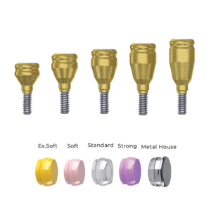 Straight Titanium LocKit Attachment Premium Set + 4 Sillicone + Metal Cap + Protective Disc - Conical Connection (RP)