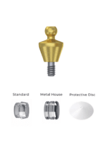 Straight Titanium Ball Attachment Premium Set + 1 Sillicone + Metal Cap + Protective Disc - Conical Connection (NP) - Image 6