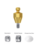 Straight Titanium Ball Attachment Premium Set + 1 Sillicone + Metal Cap + Protective Disc - Conical Connection (NP) - Image 5