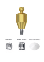 Straight Titanium Ball Attachment Premium Set + 1 Sillicone + Metal Cap + Protective Disc - Conical Connection (NP) - Image 4