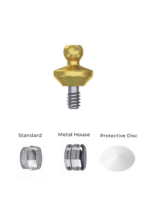 Straight Titanium Ball Attachment Premium Set + 1 Sillicone + Metal Cap + Protective Disc - Conical Connection (RP) - Image 2