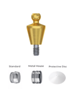 Straight Titanium Ball Attachment Premium Set + 1 Sillicone + Metal Cap + Protective Disc - Conical Connection (RP) - Image 4