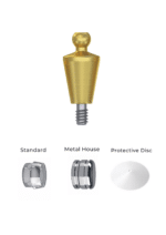 Straight Titanium Ball Attachment Premium Set + 1 Sillicone + Metal Cap + Protective Disc - Conical Connection (RP) - Image 5